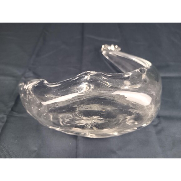 Vintage Glass Swan Dish Candy Nut Peanut Dish Coin Change Holder Desk Shelf Deco - Picture 3 of 10